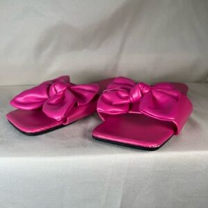 Pink Bow Slide Sandals